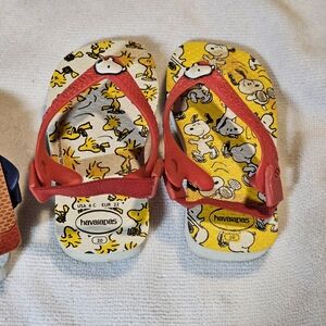 Havaianas Sandals Flip Flops Peanuts Snoopy & Woodstock Unisex Kid's Size 6 NEW